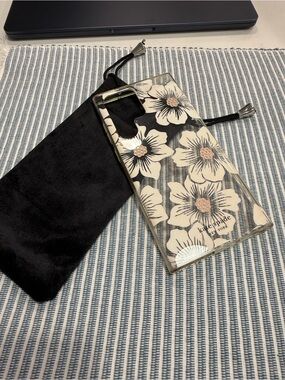 kate spade -S23Ultra- Black and Cream Floral Clear Phone Case (Good condition)
